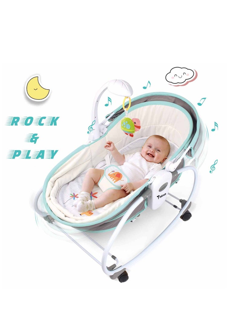 6 - In - 1 Cozy Rocker Bassinet With Wheels, Awning And Mosquito Net - Green - pzsku/ZC533297251F98CFB25DBZ/45/_/1696329070/986f47ef-1471-45cd-a01a-e4f60a19ba84