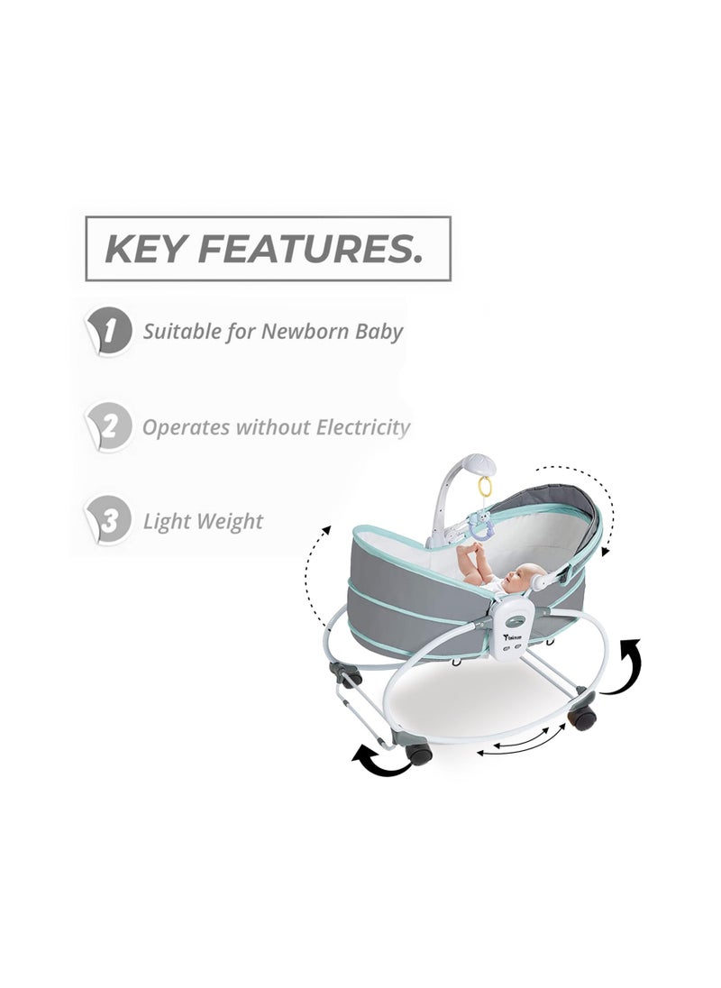 6 - In - 1 Cozy Rocker Bassinet With Wheels, Awning And Mosquito Net - Green - pzsku/ZC533297251F98CFB25DBZ/45/_/1696329074/d0f66061-8335-4eb5-befa-80e7070e6fd7