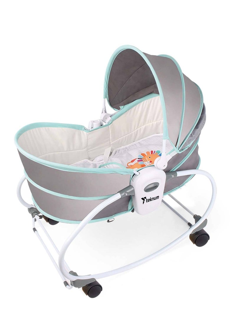 6 - In - 1 Cozy Rocker Bassinet With Wheels, Awning And Mosquito Net - Green - pzsku/ZC533297251F98CFB25DBZ/45/_/1700291255/b297c038-55ee-49c8-af15-69deb2da40f1