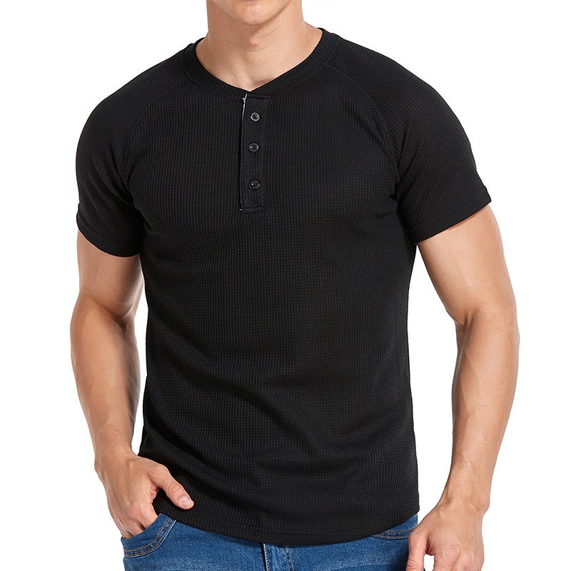 Henry Short-sleeved T-shirt Men''s Summer New Casual Solid Color Men''s T-shirt Men''s Wear - Image 1