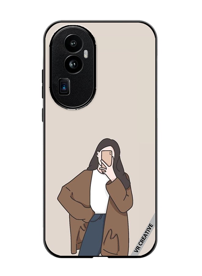 VR CREATIVE Protective Case Cover For Oppo Reno 10 Pro Plus Minimilist Girl Design Multicolour - Image 1