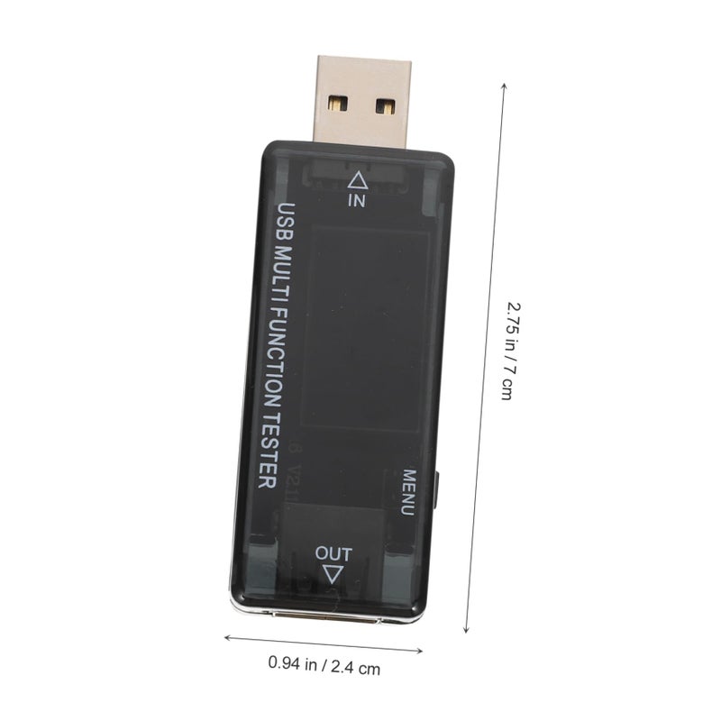 USB Voltage Multimeter Portable LCD Power Capacity Tester for Charger Monitoring Black - Image 3