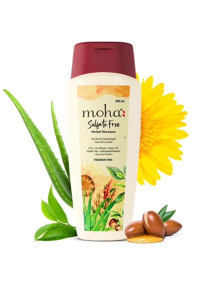 Moha: ulfate-Free Herbal Hair Shampoo Gel, Mild Shampoo With Goodness of Proven Herbs For Gentle Hair Cleansing & Hair-Fall Control all hair types - 200ml (Pack of 1) - Image 1