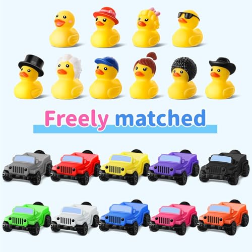 ANGGIKO 60 Pcs Rubber Ducks for Jeeps 30 Ducks 28 Inch Assortment with 30 Colors Cars Collectible Vehicle Dashboard Decorations Easter Basket Stuffers for Kids Party Favors Baby Bath Toys Birthday Gifts - Image 5