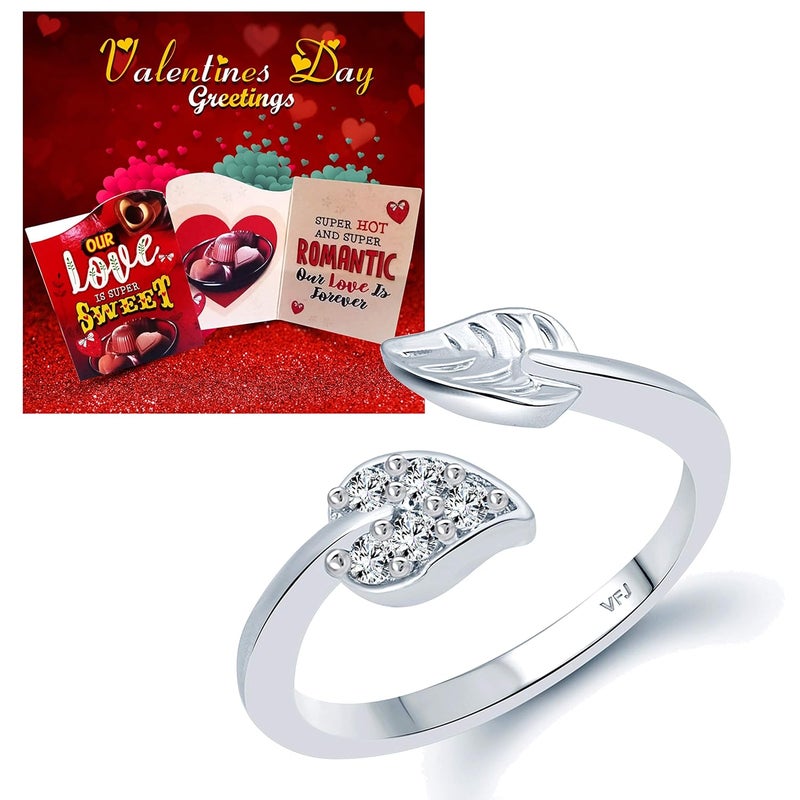VFJ VIGHNAHARTA FASHION JEWELLERY Vighnaharta valentine day gift valentineday gift for her gift for him gift for women gift for men Valentine Special Greeting Card with Envelope with Adjustable Ring for Your Loved Ones VFJ1547FRRGC2