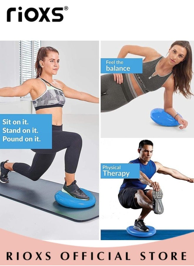 RIOXS Balance Mat Yoga Massage MatInflatable Air Stabilisation Swing Mat with Pump Burst Proof Inflatable Sports Fitness Core Balance Mat for Better Seating Therapy Sensory Cushion  - Image 3
