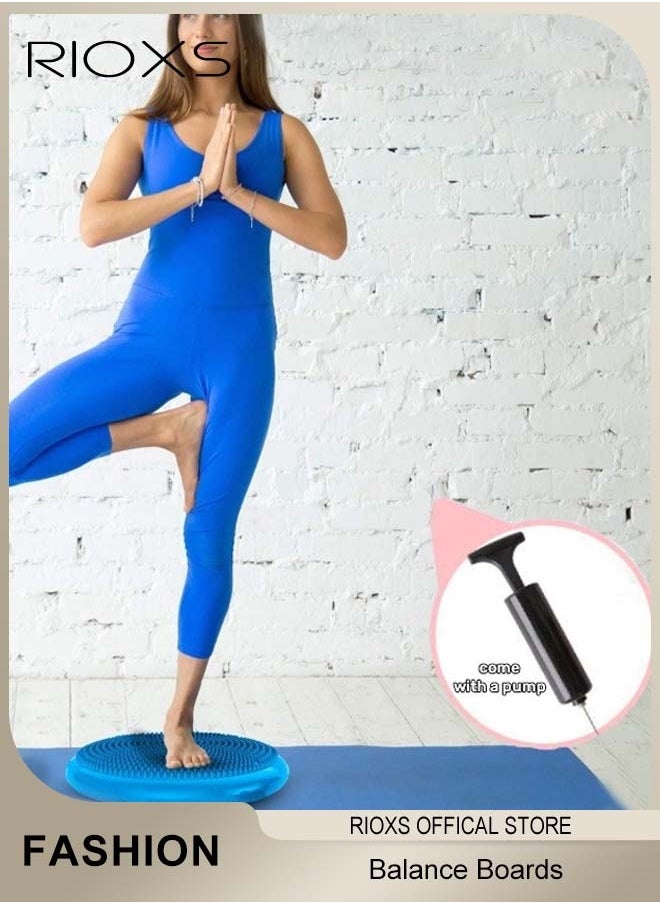 RIOXS Balance Mat Yoga Massage MatInflatable Air Stabilisation Swing Mat with Pump Burst Proof Inflatable Sports Fitness Core Balance Mat for Better Seating Therapy Sensory Cushion  - Image 1