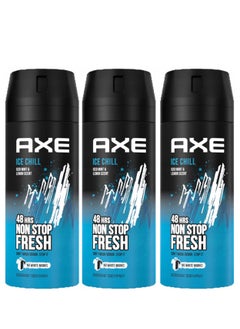 Axe Pack Of 3 Axe Deodorant Body Spray 150ml Ice Chill  - Image 1