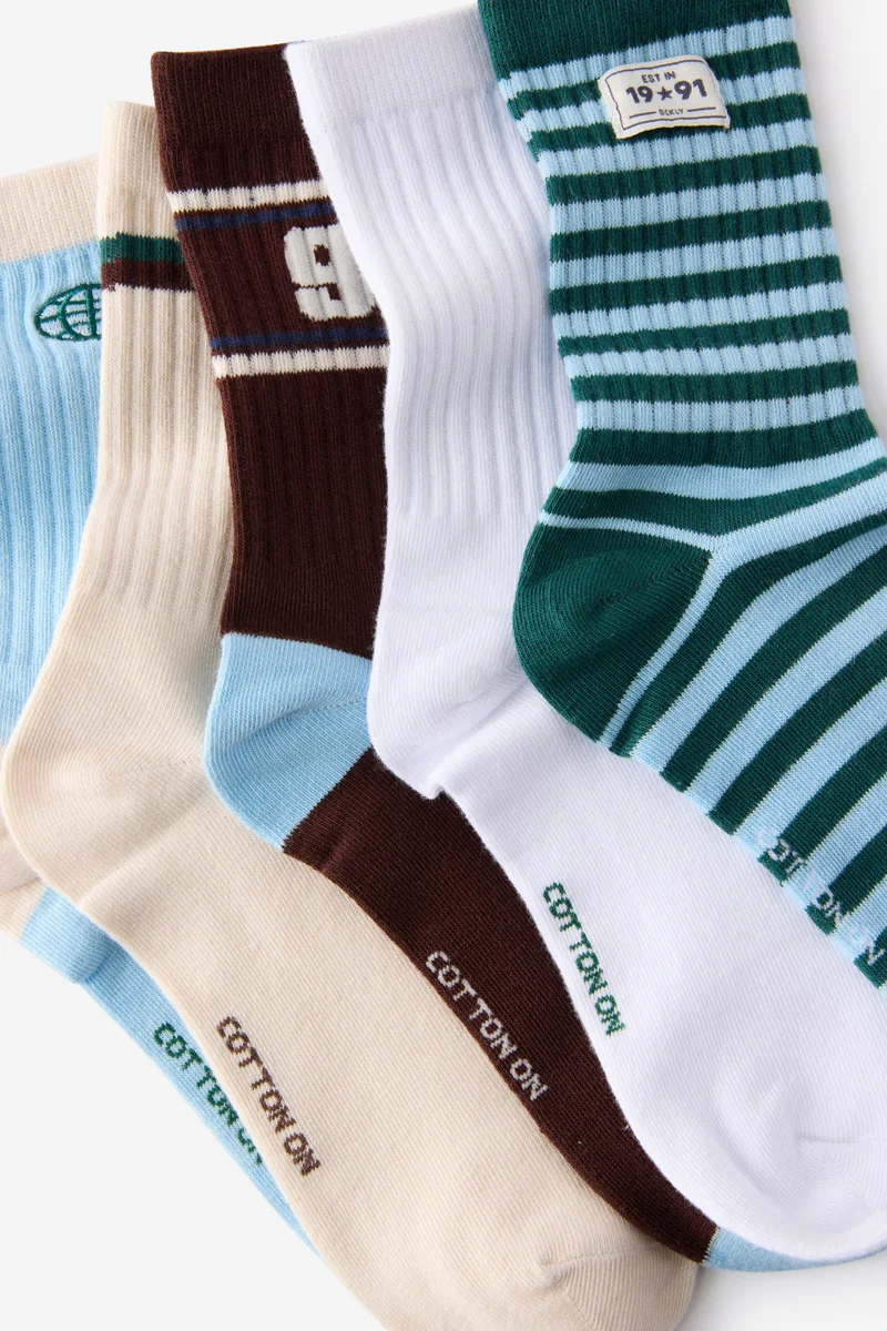 Rubi 5Pk Crew Sock