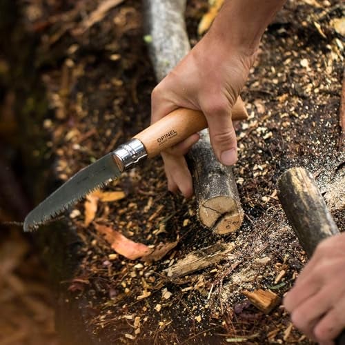Opinel Folding Saw - Gardening and Camping Folding Carbon Steel Saw with Beechwood Handle - Image 5