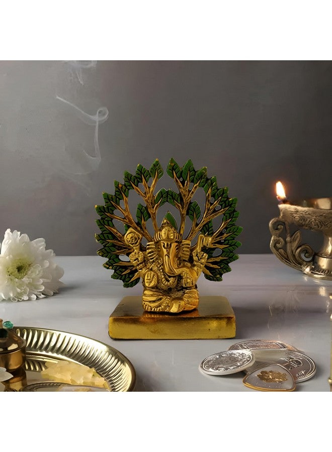 CraftVatika CraftVatika Metal Rakhi Gift Combo Brother Bhaiya and Bhabhi | Bhaiya Bhabhi Couple Rakhi Set of 2 | Rakhi with Ganesha Idol Gift Brother | Premium Kundan Lumba Rakhi Bhabhi, Fantasy, Gold,Green  - Image 5