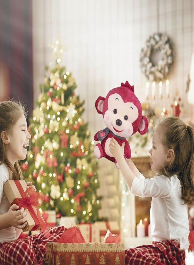 Tickles Smiling Muffler Monkey Soft Plush Animal Toy for Kids Infants (Color: Red Size: 25 cm) - Image 3