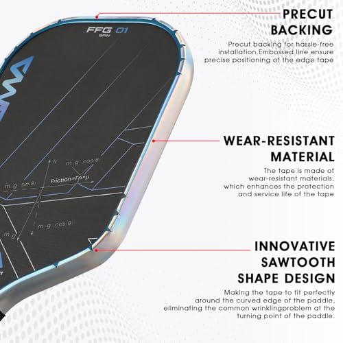 PICKLETECH AMA Sport LaserEdge Pickleball Paddle Edge Protection Tape – Stunning Color Shifting Design-Paddle Head Edge Guard-Fit Perfectly Curved Edge -No Wrinkling - Image 3