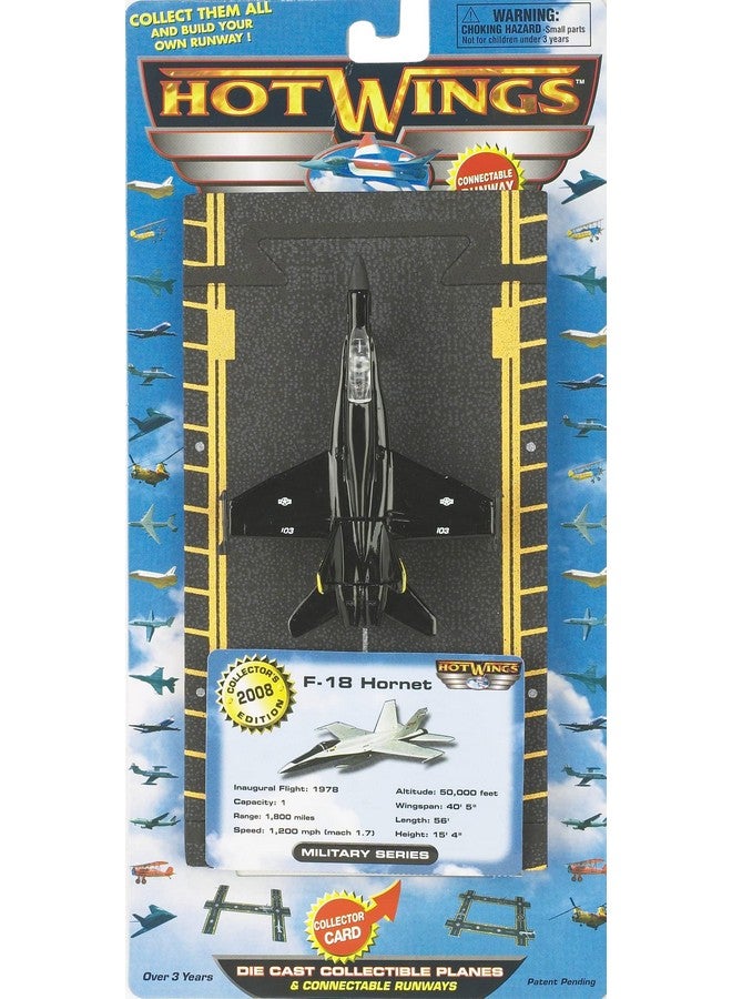 Hot Wings Planes أجنحة حارة طائرة F-18 (أسود وأصفر) مع مدرج قابل للتوصيل - Image 4