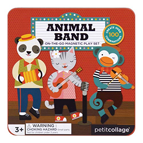 Petit Collage Magnetic Play Set, Animal Band – Mix & Match Magnetic Game Board, Ideal for Ages 3+ – Includes 2 Magnetic Scenes and over 25 Magnet Pieces, Ideal Travel Activity for Kids - Image 2