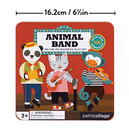 Petit Collage Magnetic Play Set, Animal Band – Mix & Match Magnetic Game Board, Ideal for Ages 3+ – Includes 2 Magnetic Scenes and over 25 Magnet Pieces, Ideal Travel Activity for Kids - Image 5