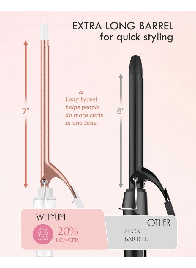 WEEYUM 3/8 Inch Small Curling Iron, 9mm Curling Wand for Short Long Hair, Thin Curling Iron Ceramic Tourmaline Barrel - Image 2