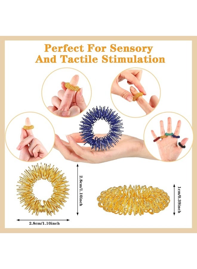 Mtlee 12 Pieces Fidget Anxiety Rings Including 6 Pieces Spiky Sensory Finger Rings, Spinner Rings, Anxiety Rings, Zircon Ring with Beads for Women Men - Image 4