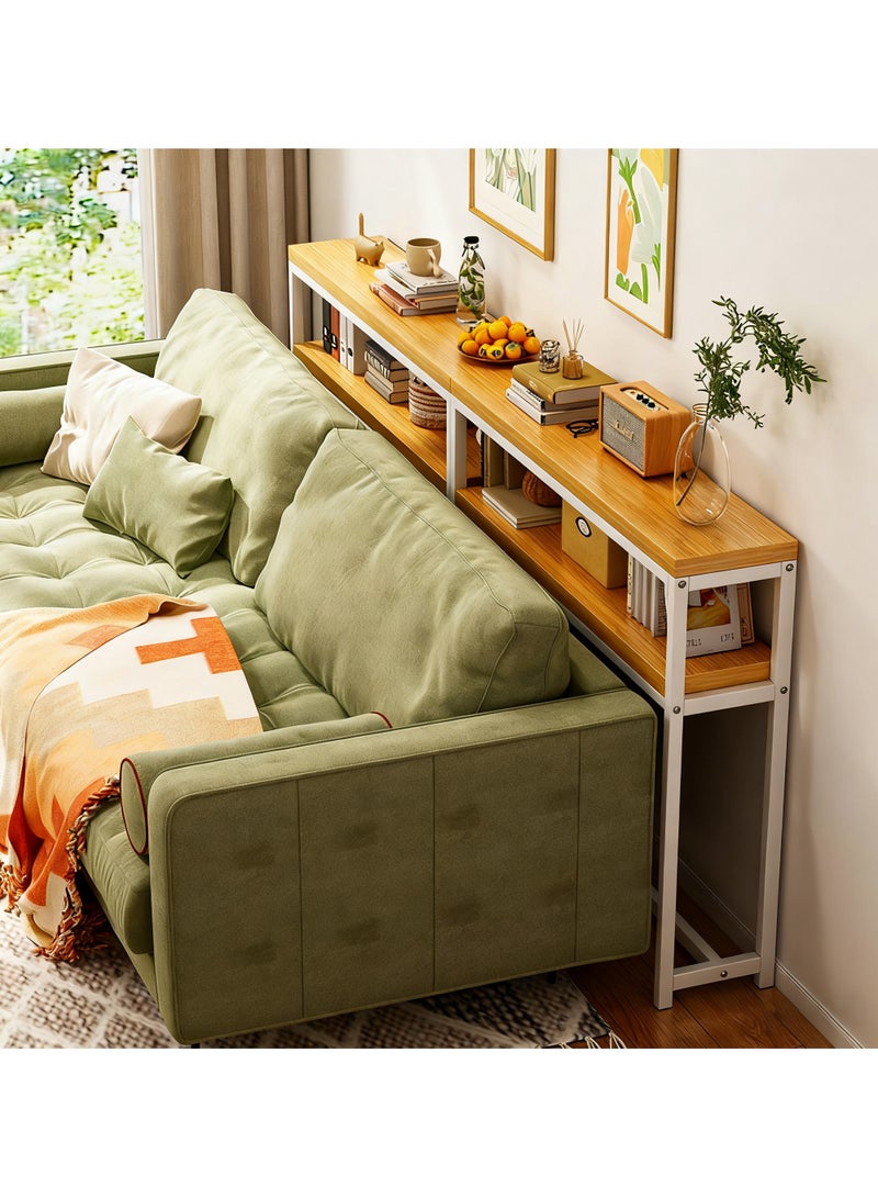 YQbest Console Table, 2 Tier Entryway Table, Kitchen Cabinet, Narrow Sofa Table for Living Room, Hallway, Foyer,Entrance, Bedroom - Image 1