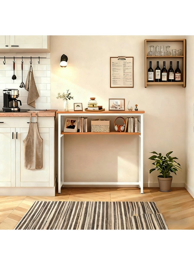 YQbest Console Table, 2 Tier Entryway Table, Kitchen Cabinet, Narrow Sofa Table for Living Room, Hallway, Foyer,Entrance, Bedroom - Image 2