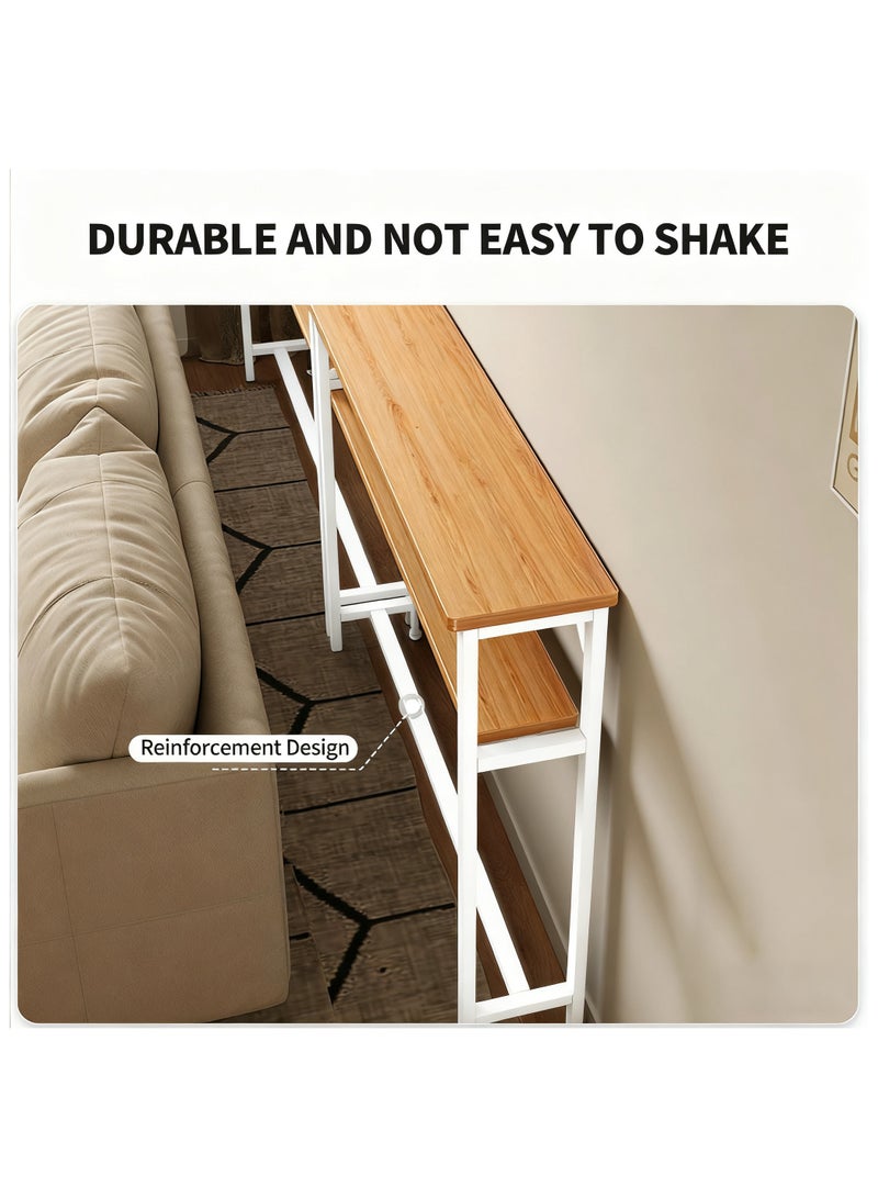 YQbest Console Table, 2 Tier Entryway Table, Kitchen Cabinet, Narrow Sofa Table for Living Room, Hallway, Foyer,Entrance, Bedroom - Image 3