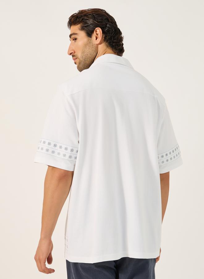 Styli Textured Relaxed Fit Resort Collar Shirt  - Image 4
