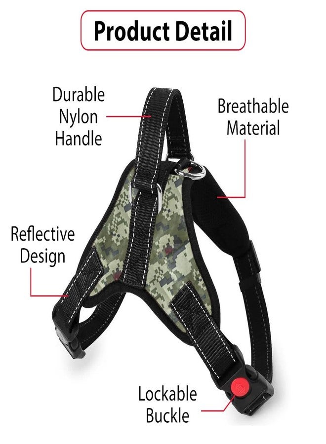 Berlin's PET ACCESSORIES Berlin's Butterfly Dog Harness and Lease with Free Plastic Bowl Comfort, Small Dog Harness Choke Free Adjustable Pet Vest No Pull Outdoor Sport Reflective Soft Padded (Army 2, Large) - Image 3