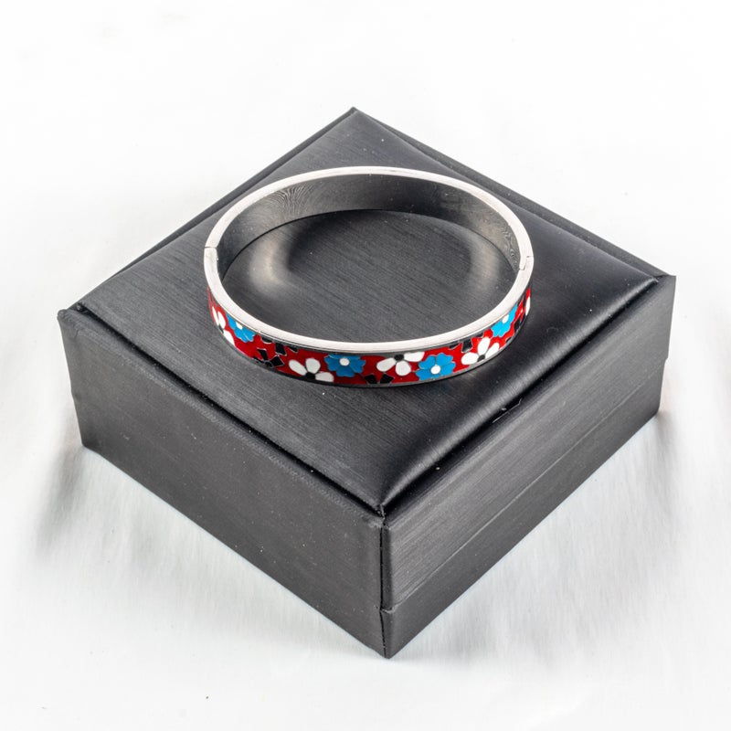 أسورة أستانليس ستيل فضي بألوان خلابة - Image 1