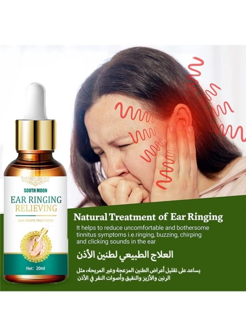SOUTH MOON Tinnitus Relief for Ringing Ears, Natural Herbal Formula Ear Ringing Relief Drops, Tinnitus Oil Effectively Relieve Earache and Improve Hearing -1pcs - Image 2