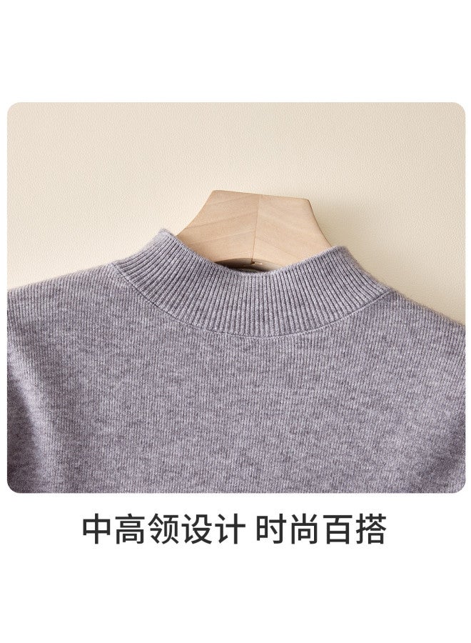 PLANDOO Women'S Wool Blend Mock Neck Knitted Base Layer Shirt, Autumn Winter Skin-Fit Innerwear Top, Slim-Fitting One-Piece High-End Feel Sweater - Image 3