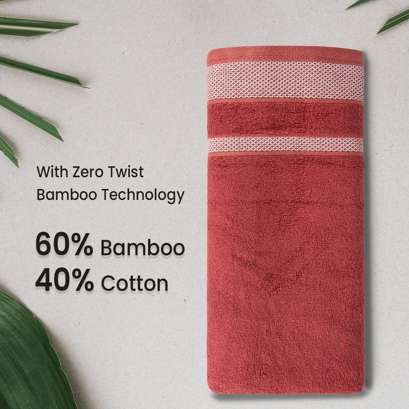 BePlush Zero Twist Bamboo Hand Towels Set of 4 Emerald Blue & Rust : Ultra Soft, Highly Absorbent, Quick Dry, Anti Bacterial Napkins for Hand Towel || 450 GSM, 40 X 60 cms - Image 2