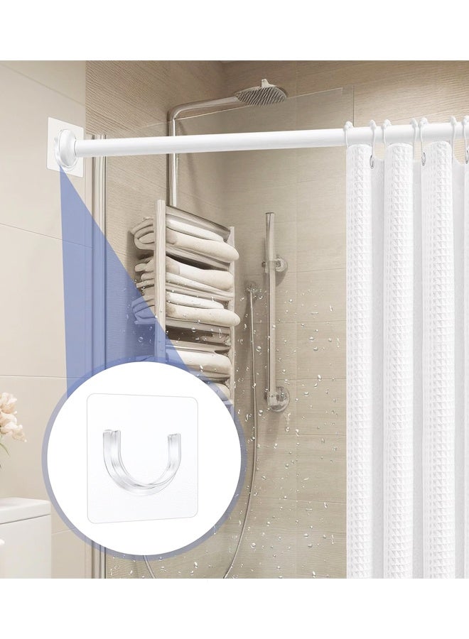8 PCS No Drill Retainer Brackets Tension Holders Adhesive Holder Closet Hooks Rods For Bathroom Wardrobe - Image 5