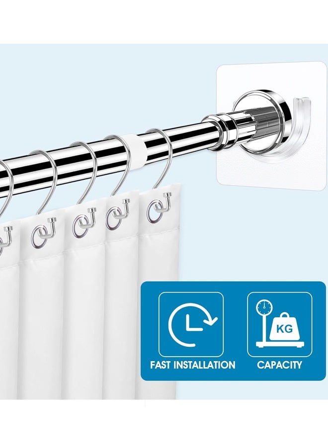 8 PCS No Drill Retainer Brackets Tension Holders Adhesive Holder Closet Hooks Rods For Bathroom Wardrobe - Image 3