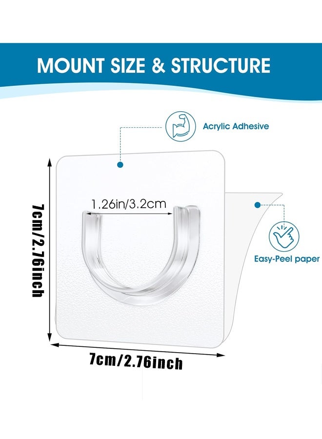 8 PCS No Drill Retainer Brackets Tension Holders Adhesive Holder Closet Hooks Rods For Bathroom Wardrobe - Image 2