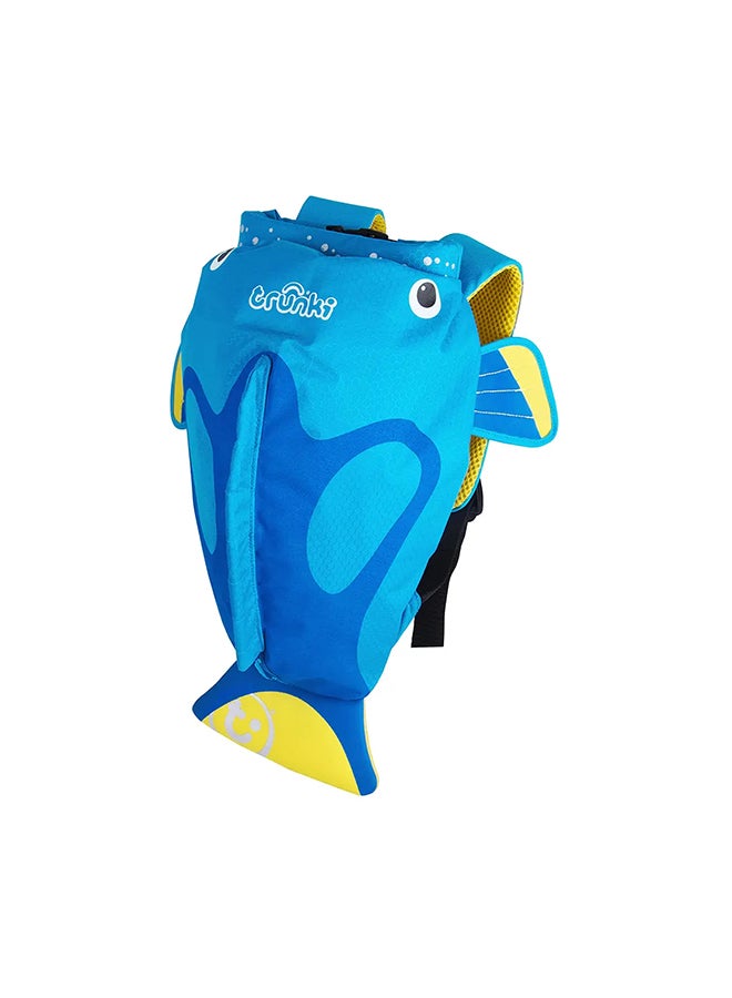 Trunki PaddlePak Coral Tropical Fish Blue Waterproof Swim Backpack for Children, Roll-Top Beach Bag with Water-Resistant Storage - Image 1