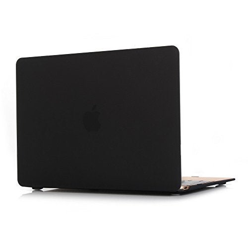 Se7enline Compatible with MacBook 12 inch Case Model A1534 2015/2016/2017/2018/2019 Version Laptop Hard Shell Protective Case&Keyboard Cover Skin&Screen Protector,Black - Image 2