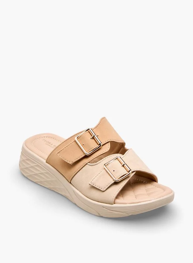 Flora Bella By Shoexpress BEIGE Flora Bella Women Buckled Strap Comfort Sandals for Women | Best Price UAE