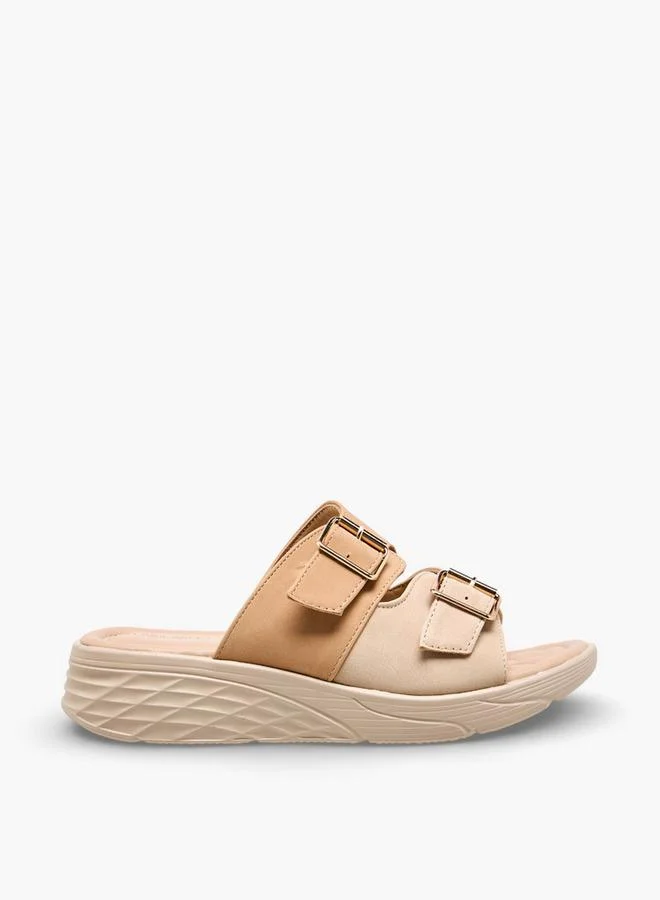 Flora Bella By Shoexpress BEIGE Flora Bella Women Buckled Strap Comfort Sandals for Women | Best Price UAE