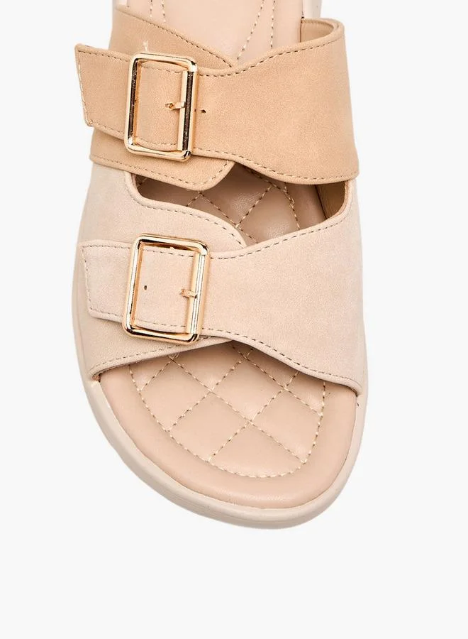 Flora Bella By Shoexpress BEIGE Flora Bella Women Buckled Strap Comfort Sandals for Women | Best Price UAE