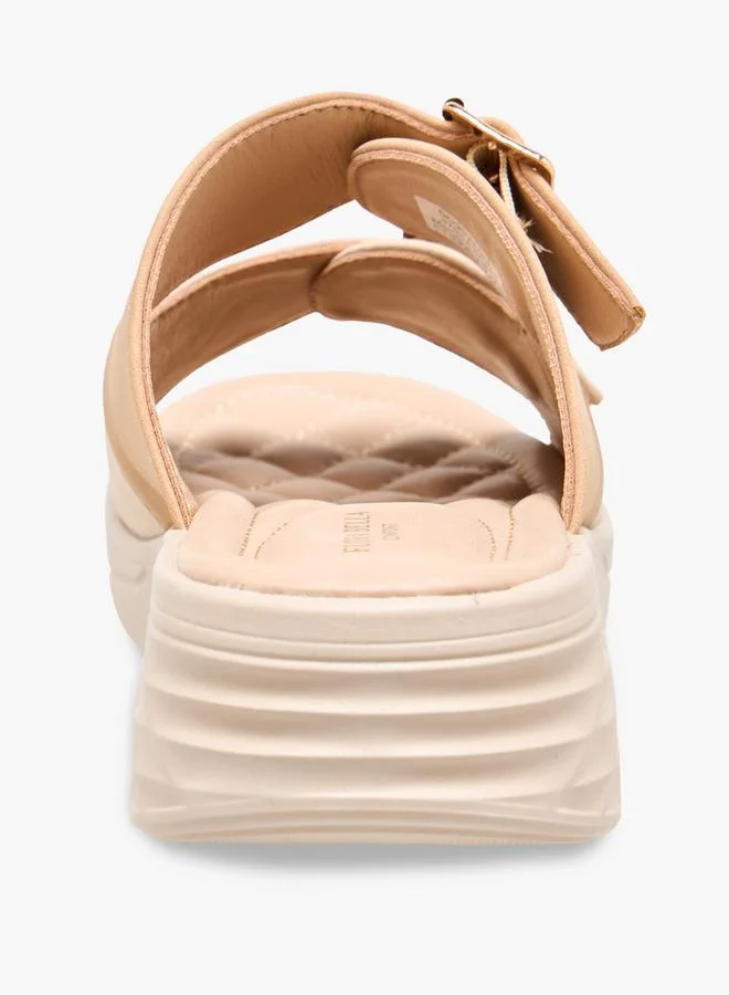 Flora Bella By Shoexpress BEIGE Flora Bella Women Buckled Strap Comfort Sandals for Women | Best Price UAE
