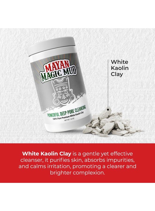 MAYAN MAGIC MUD Powerful Deep Pore Cleansing White Kaolin Clay - Natural Face Mask Peel For Men And Women - USA Made Full Facial Skin Care - Spa Level Beauty Products That Cleanse Skin - 16 Oz - Image 2
