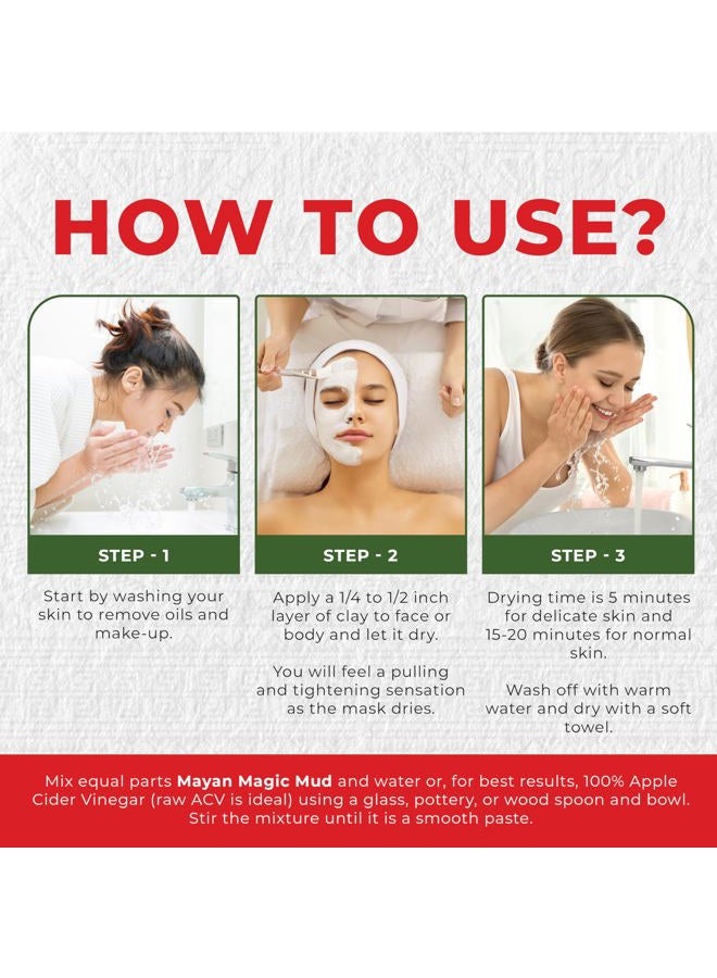 MAYAN MAGIC MUD Powerful Deep Pore Cleansing White Kaolin Clay - Natural Face Mask Peel For Men And Women - USA Made Full Facial Skin Care - Spa Level Beauty Products That Cleanse Skin - 16 Oz - Image 4