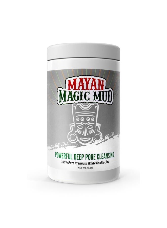 MAYAN MAGIC MUD Powerful Deep Pore Cleansing White Kaolin Clay - Natural Face Mask Peel For Men And Women - USA Made Full Facial Skin Care - Spa Level Beauty Products That Cleanse Skin - 16 Oz - Image 1