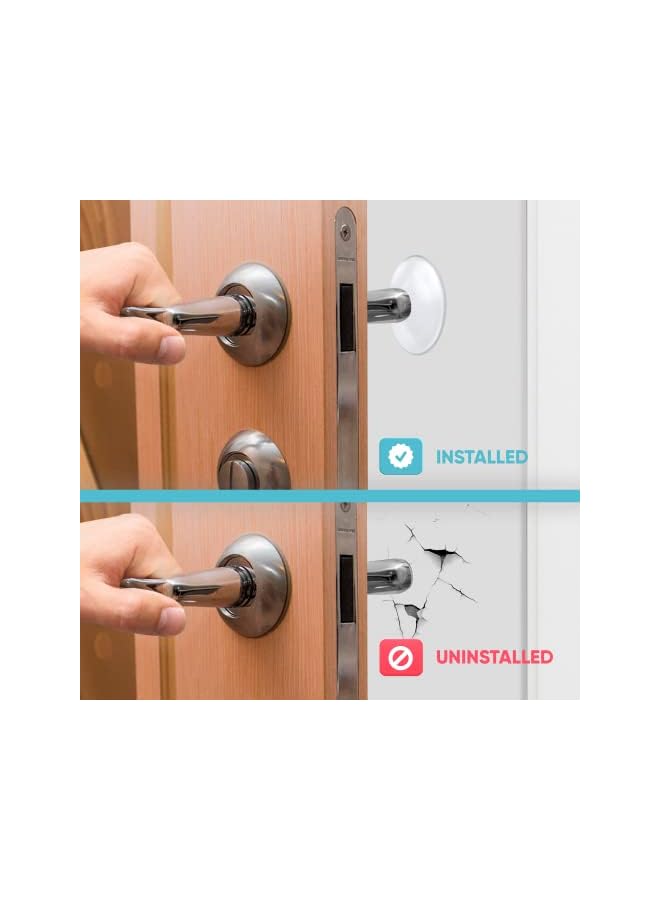 erorex Wall Door Handle Stopper 2" Set. 6 Pieces of Clear Rubber Door Knob, Round Wall Shield Cushion. Quiet Wall Protector for Door Handle. Guard Door Bumper Wall Protector Silencer. Self Adhesive - Image 5
