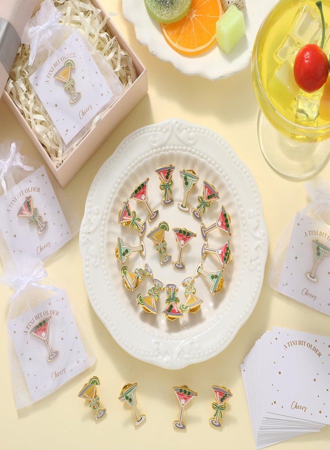 Tondiamo 24 Set Martini Lapel Pins a Tini Bit Older Party Favor Gifts Bulk Martini Decorations for Bartender Barista(Cocktail) - Image 3