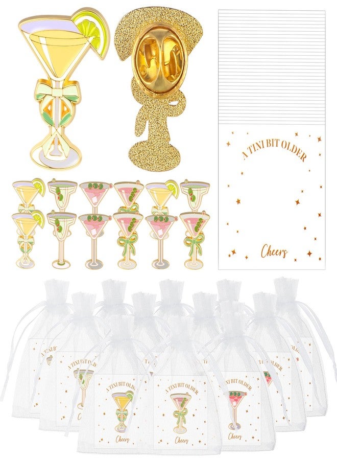 Tondiamo 24 Set Martini Lapel Pins a Tini Bit Older Party Favor Gifts Bulk Martini Decorations for Bartender Barista(Cocktail) - Image 1