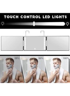 DMG TECH 3 Way Barber Mirror Led Self Cut Mirror 360° Barber Mirror For Men Usb With Height Adjustable Telescopic Hook Suitable For Haircut Hairstyling Shaving Grooming Hair Coloring And Makeup  - Image 4
