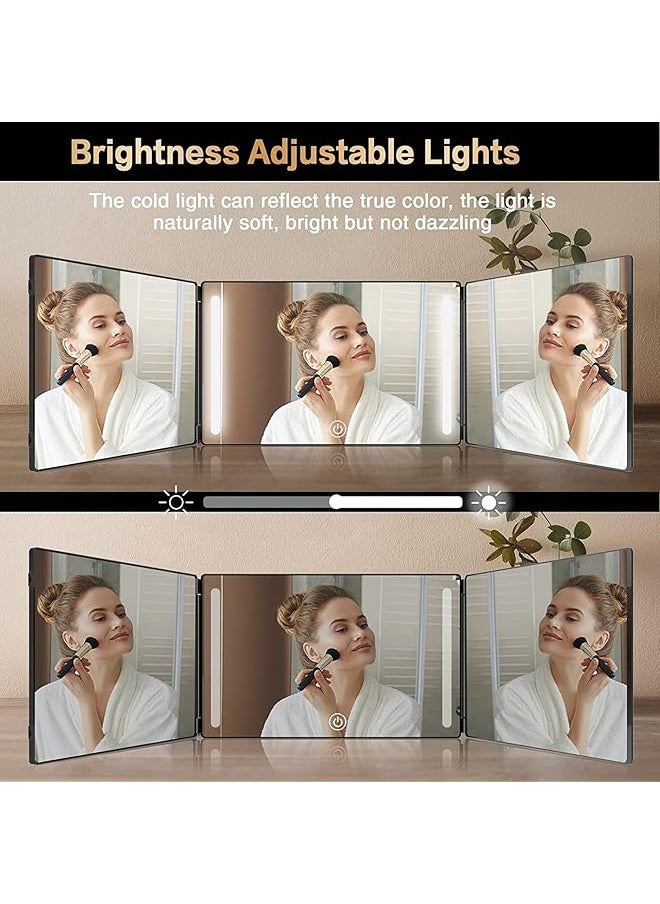 DMG TECH 3 Way Barber Mirror Led Self Cut Mirror 360° Barber Mirror For Men Usb With Height Adjustable Telescopic Hook Suitable For Haircut Hairstyling Shaving Grooming Hair Coloring And Makeup  - Image 5