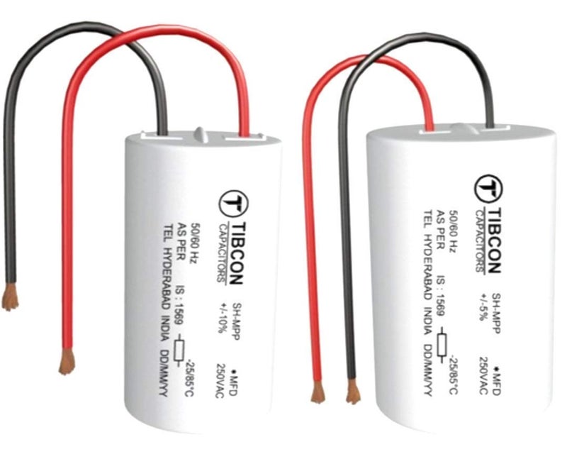 Pmw - Tibcon - Plastic 2.5 MFD Capacitor for Ceiling Fan and Mini Cooler Motor (White) -2 Pieces - Image 1