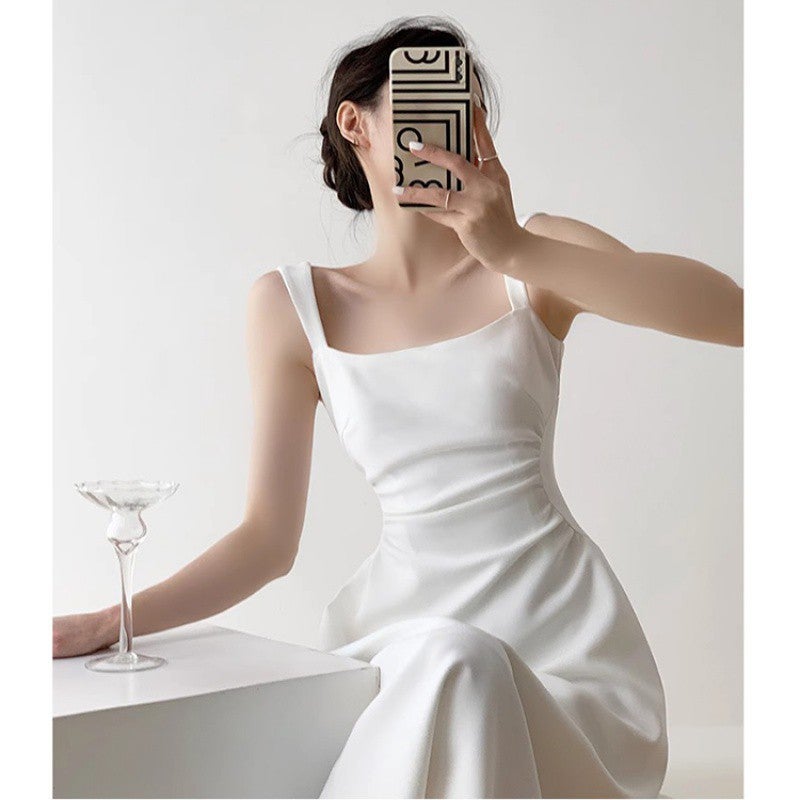 New Year Red Engagement Sleeveless Dress White  - Image 1